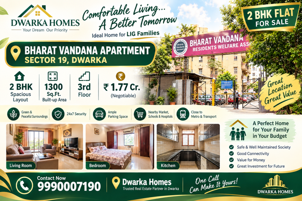 2 Bhk Vandana Apartment flat for sale Sector 19 Dwarka 
